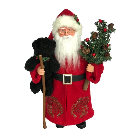 Santa's Workshop 15" Pine Cone Santa & Black Bear By Santasworkshop | Michaels®